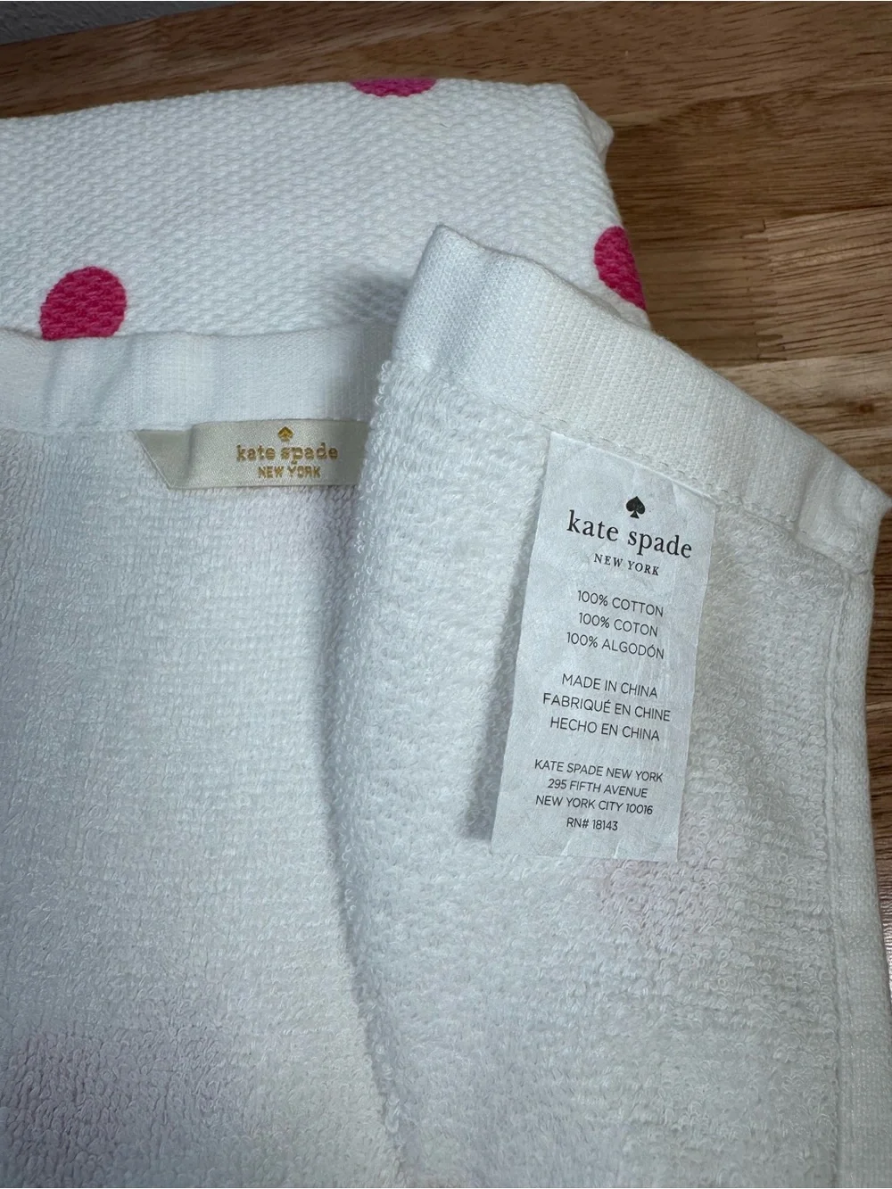Kate spade Kitchen Towels with Hot Pink Polka Dots